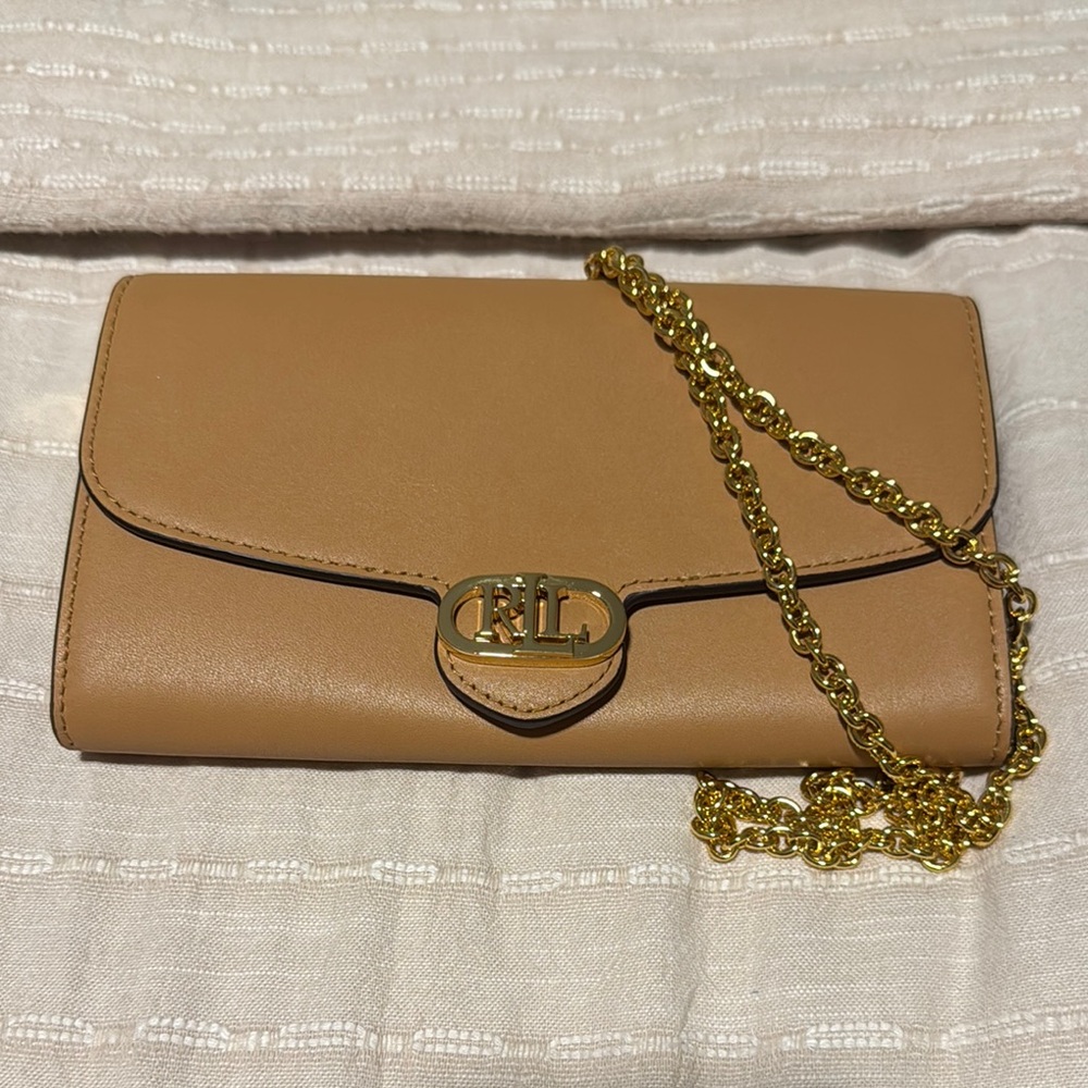 Ralph Lauren Tan Leather Chain Bag